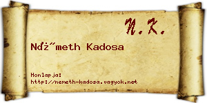 Németh Kadosa névjegykártya